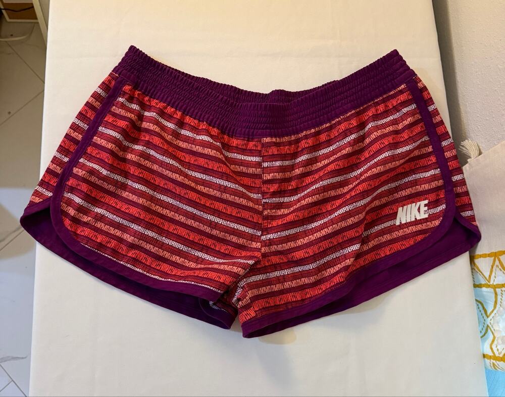 Nike Reversible Running Shorts Purple Orange Stripe Women’s XL